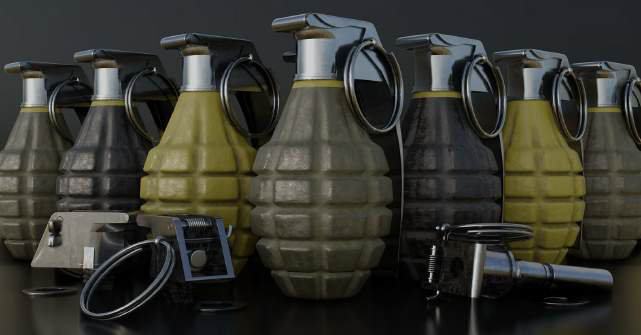 Row of hand grenades