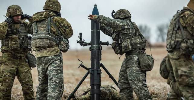 Mortar crew in the field